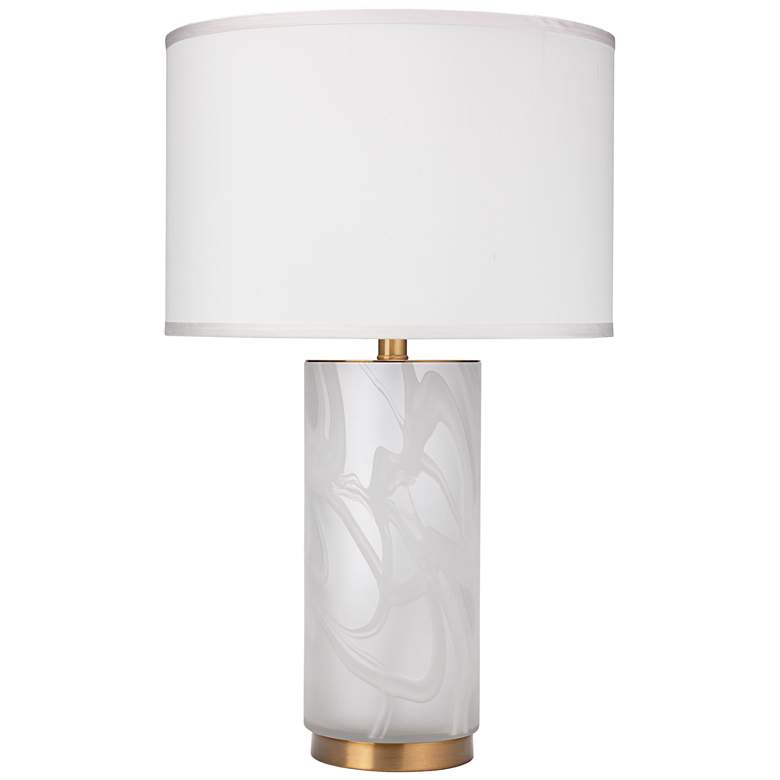 Image 1 Streamer Small Matte Clear and White Swirl Glass Table Lamp