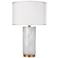 Streamer Small Matte Clear and White Swirl Glass Table Lamp