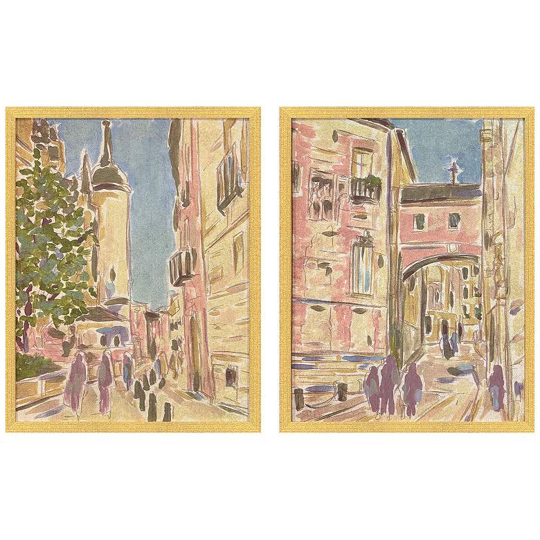 Image 2 Street Scene Vibes I 22"W x 28"H Framed Art - Set of 2