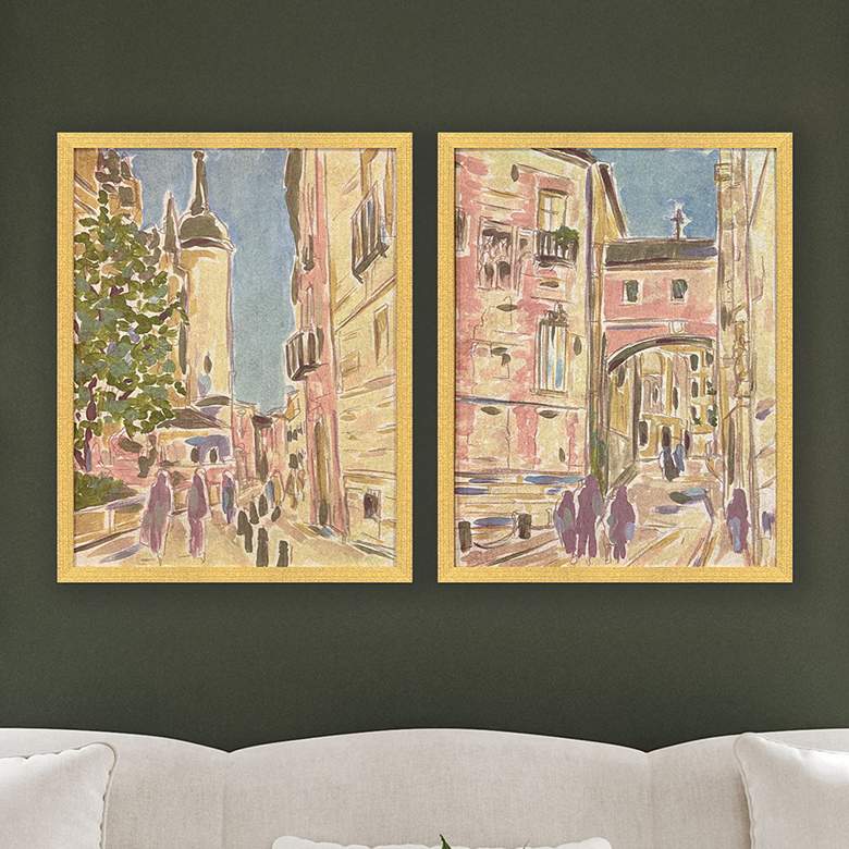 Image 1 Street Scene Vibes I 22"W x 28"H Framed Art - Set of 2