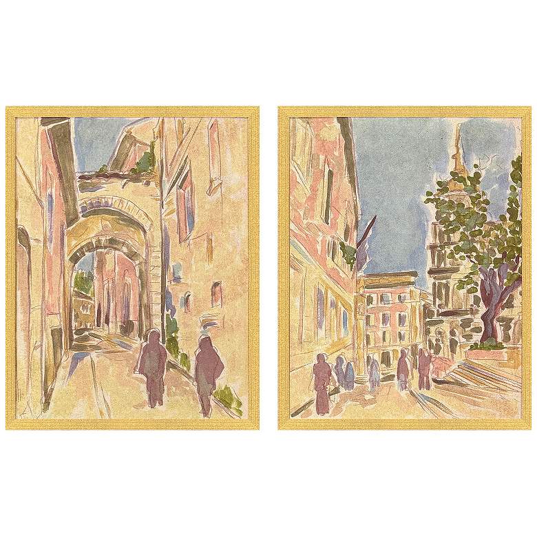 Image 2 Street Scene Vibes II 22"W x 28"H Framed Art - Set of 2