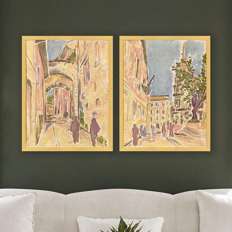 Image 1 Street Scene Vibes II 22"W x 28"H Framed Art - Set of 2