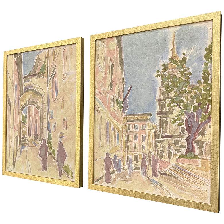 Image 3 Street Scene Vibes II 22"W x 28"H Framed Art - Set of 2 more views