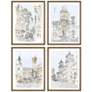 Thumbnail2 of Street Scenes 19"W x 25"H Framed Art Set of 4