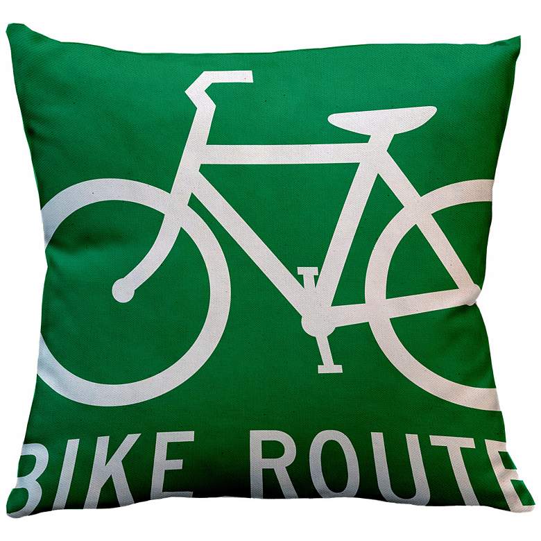 Image 1 Street Smart Bike Route 18 inch Square Down Throw Pillow