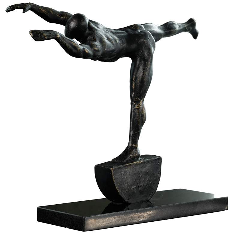 Image 1 Stretch 14 inch Wide Female Figure Iron Tabletop Sculpture