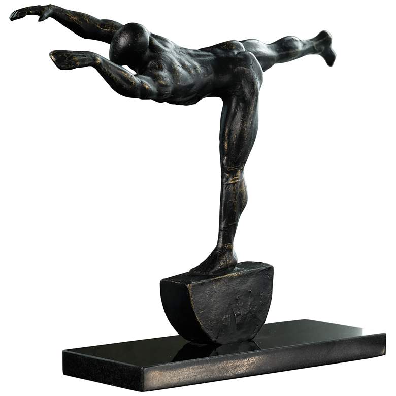 Image 1 Stretch 14" Wide Female Figure Iron Tabletop Sculpture