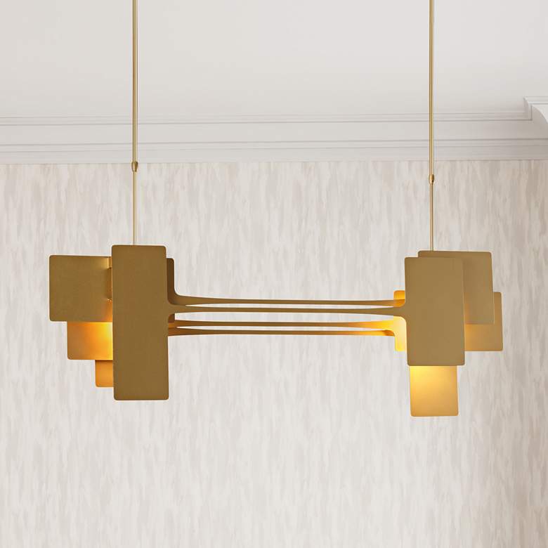 Image 1 Stretch 49 3/4" Wide Gold Kitchen Island Light Pendant