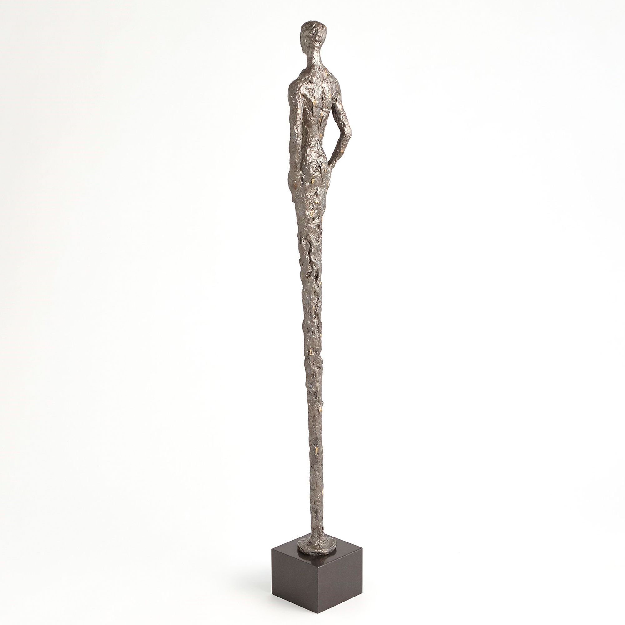 Image 3 Stretch Man Antique Natural 54 1/2" High Statue with Marble Base more views