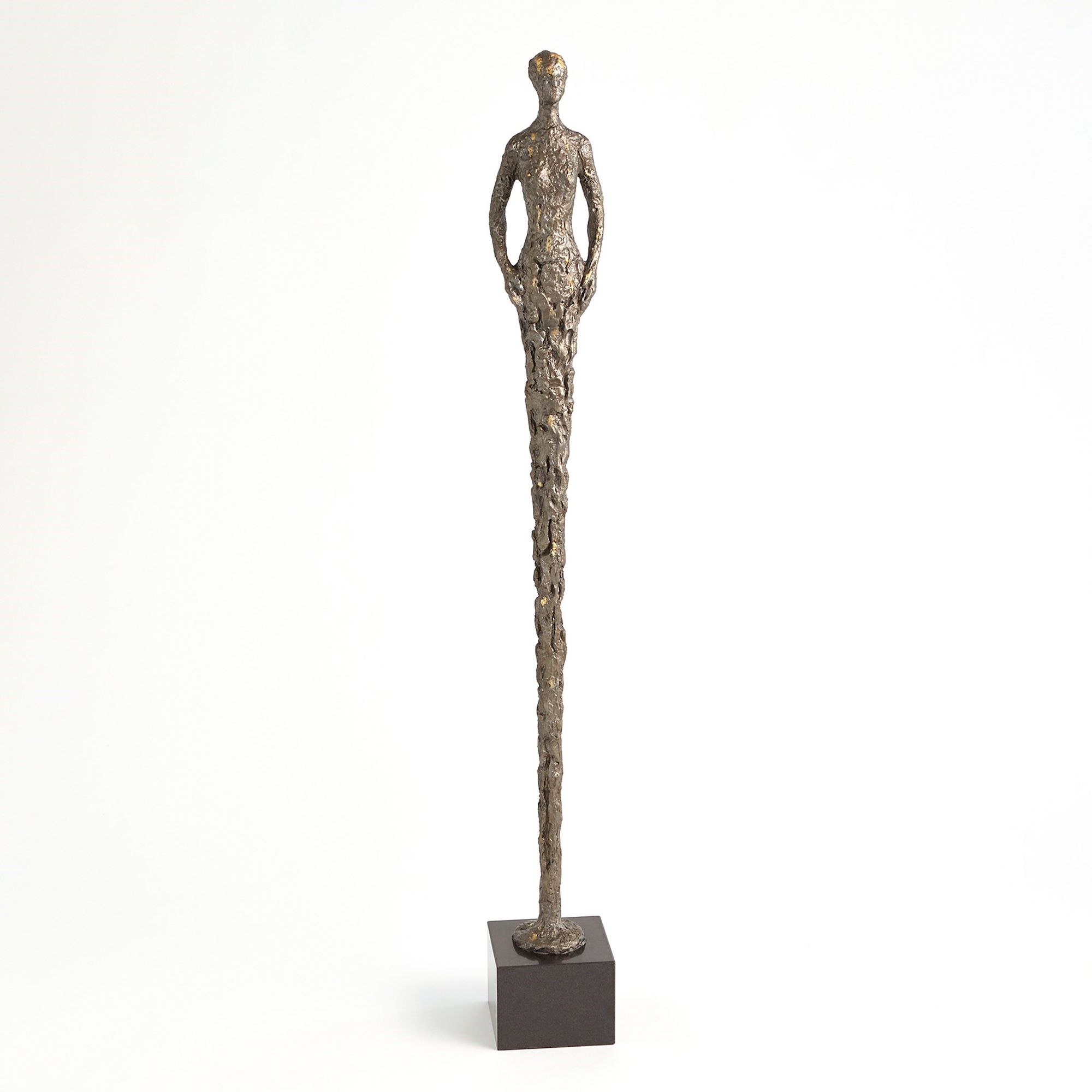 Image 2 Stretch Woman Antique Natural 51 1/2"H Statue with Marble Base more views