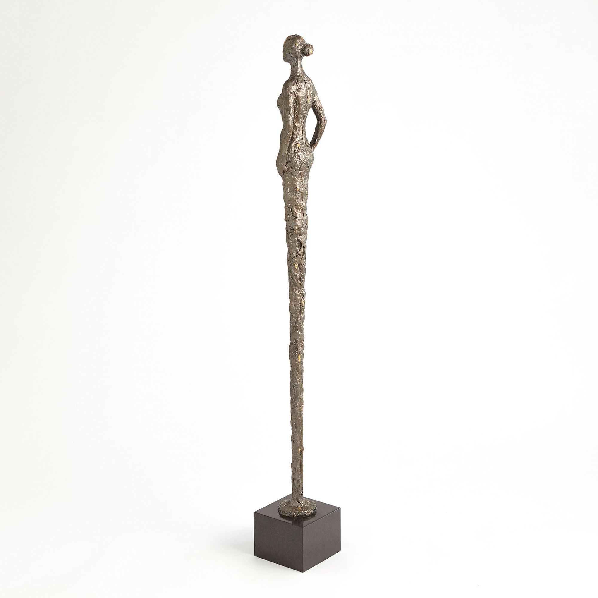 Image 3 Stretch Woman Antique Natural 51 1/2"H Statue with Marble Base more views