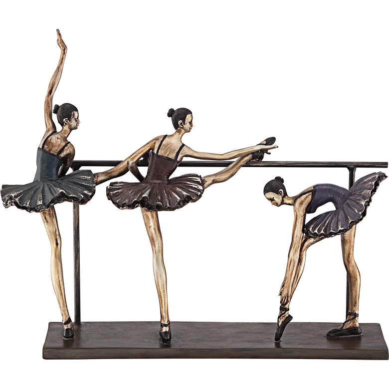 Image 1 Stretching Ballerinas 11 3/4" High Figurine