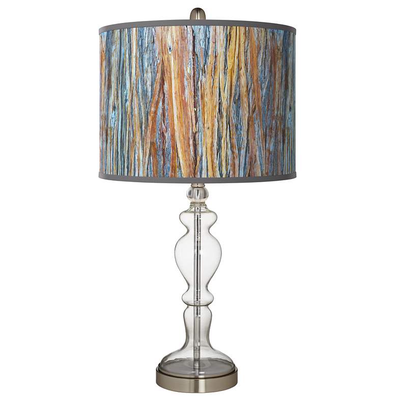 Image 1 Striking Bark Giclee Apothecary Clear Glass Table Lamp