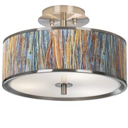 Striking Bark Giclee Glow 14&quot; Wide Ceiling Light