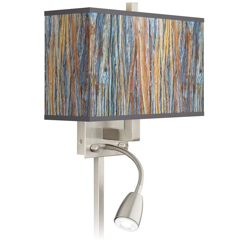 Image 1 Striking Bark Giclee Glow LED Reading Light Plug-In Sconce