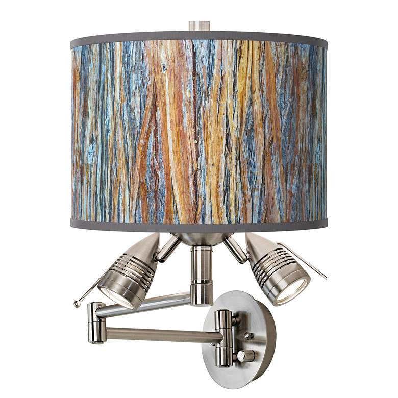 Image 1 Striking Bark Giclee Plug-In Swing Arm Wall Lamp