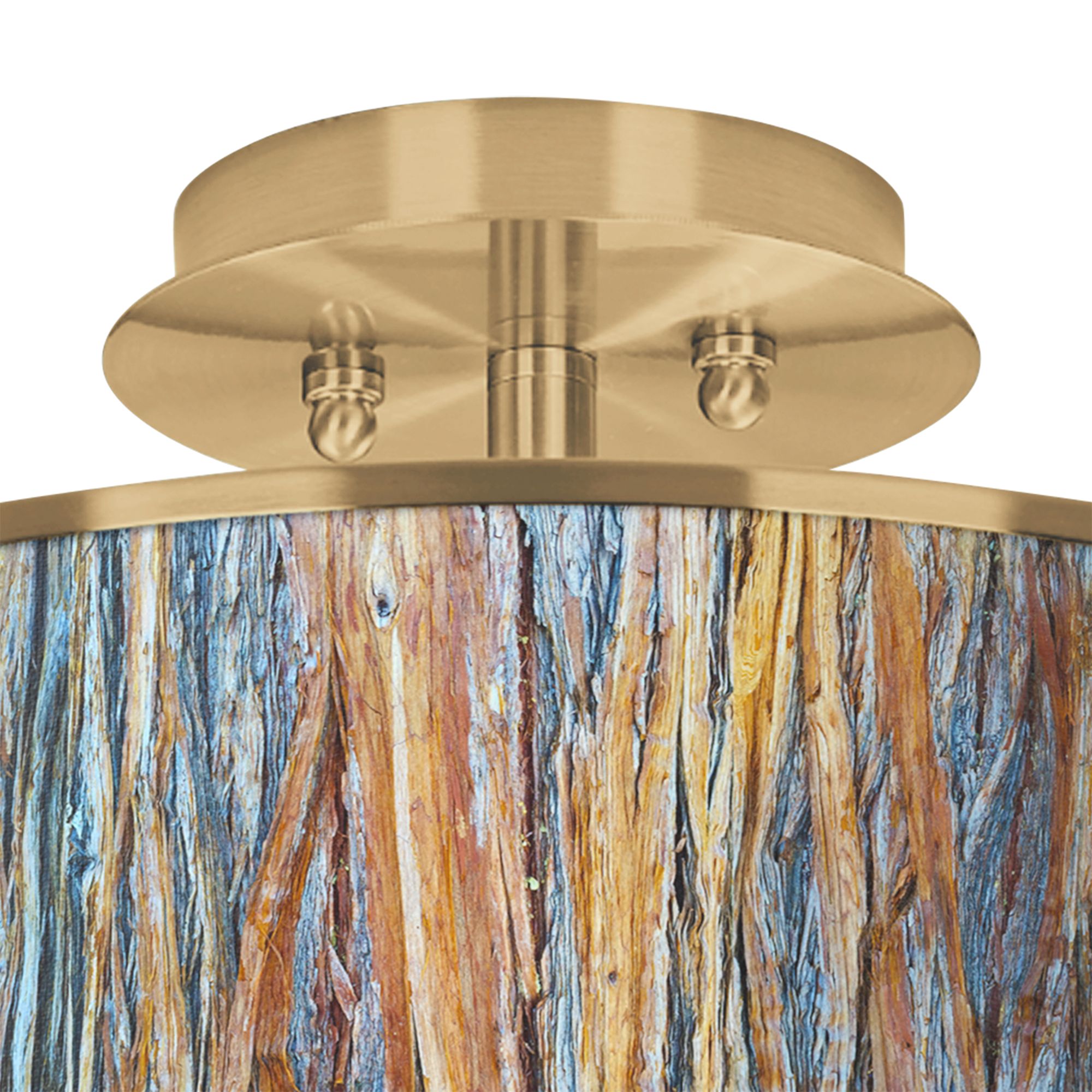 Image 2 Striking Bark Gold 14" Wide Ceiling Light more views