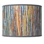 Striking Bark Multi-Color Modern Rustic Giclee Shade 13.5x13.5x10 (Spider)