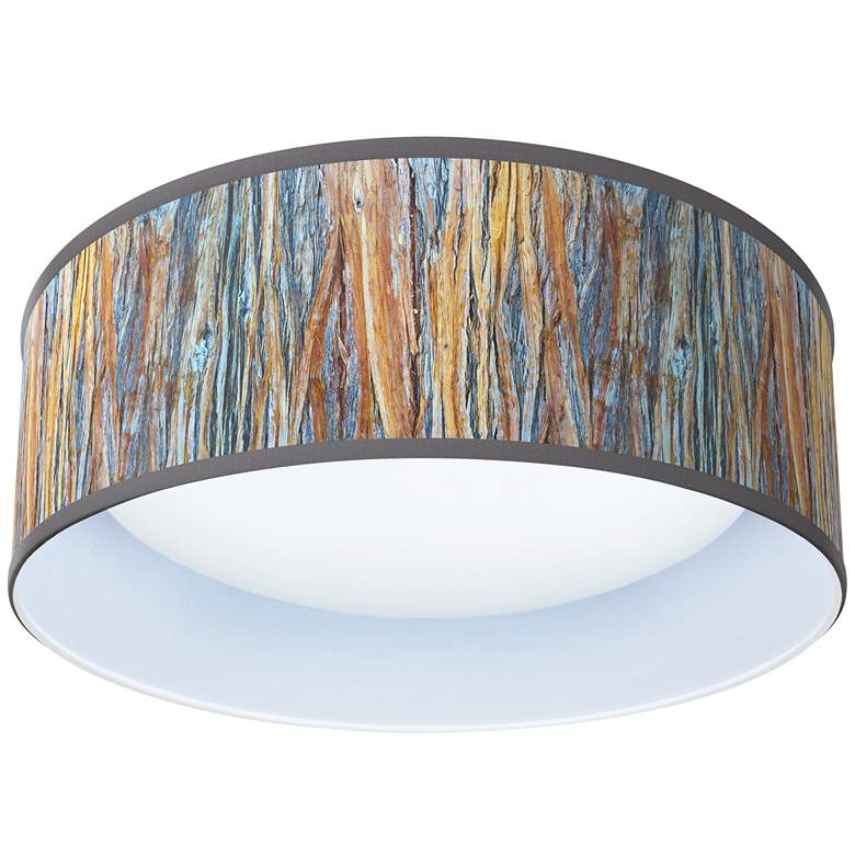 Image 1 Striking Bark Pattern 16 inch Wide Modern Round LED Ceiling Light