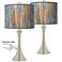 Striking Bark Trish Brushed Nickel Touch Table Lamps Set of 2