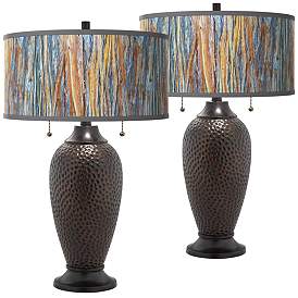 Image1 of Striking Bark Zoey Hammered Oil-Rubbed Bronze Table Lamps Set