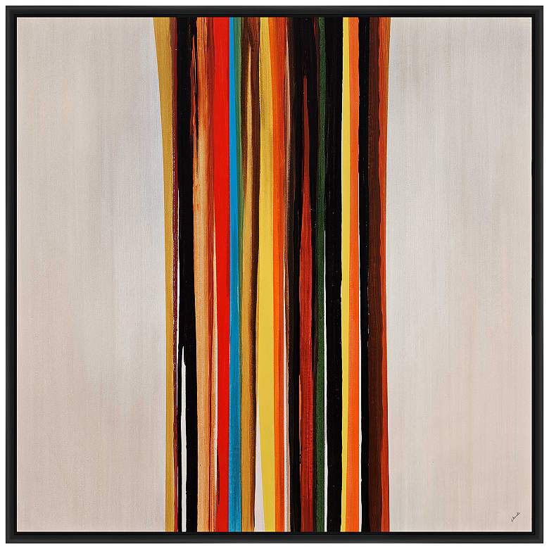 Image 1 Striped and Juicy 37 1/2 inch Square Floated Canvas Wall Art