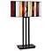 Striped Art Glass Iron Base Tiffany-Style Table Lamp