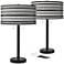 Stripes Noir Arturo Black Bronze USB Table Lamps Set of 2