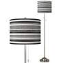 Stripes Noir Brushed Nickel Pull Chain Floor Lamp