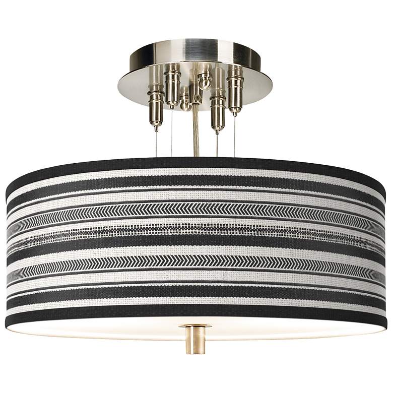 Image 1 Stripes Noir Giclee 14" Wide Ceiling Light