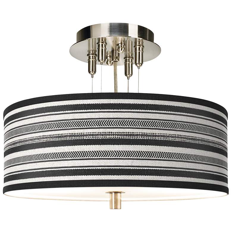 Image 1 Stripes Noir Giclee 14 inch Wide Ceiling Light