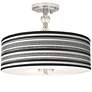 Stripes Noir Giclee 16" Wide Semi-Flush Ceiling Light