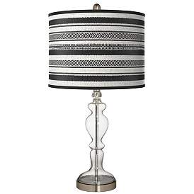 Image1 of Stripes Noir Giclee Apothecary Clear Glass Table Lamp