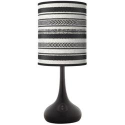 Stripes Noir Giclee Black Droplet Table Lamp