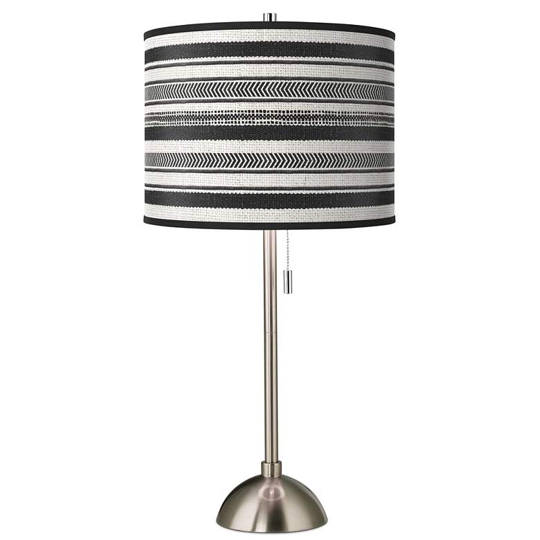 Image 1 Stripes Noir Giclee Brushed Nickel Table Lamp