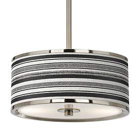 Image3 of Stripes Noir Giclee Glow 10 1/4" Wide Pendant Light more views