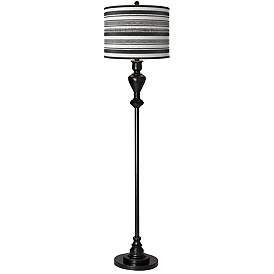 Image2 of Stripes Noir Giclee Glow Black Bronze Floor Lamp