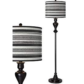 Image1 of Stripes Noir Giclee Glow Black Bronze Floor Lamp