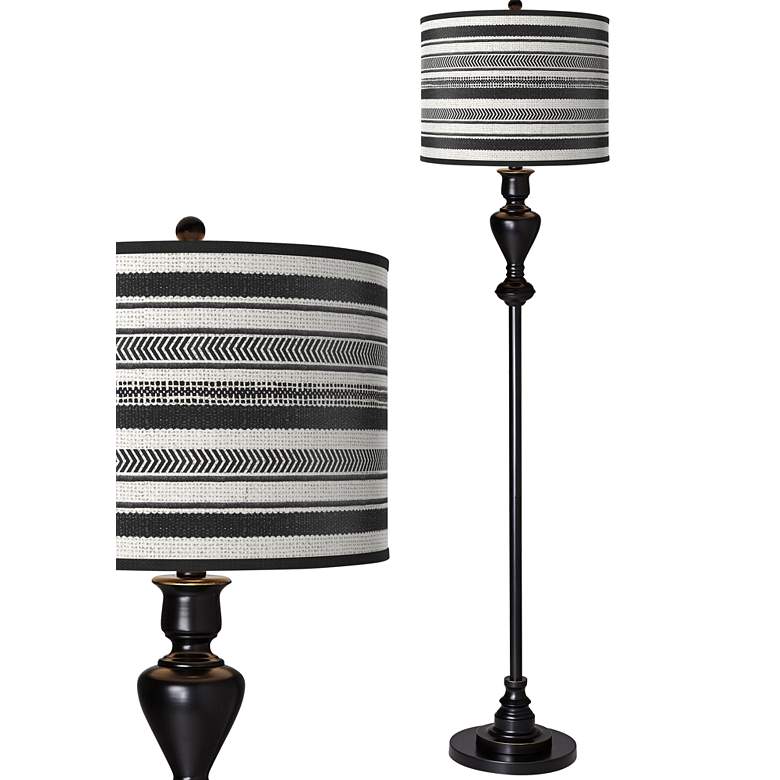 Image 1 Stripes Noir Giclee Glow Black Bronze Floor Lamp