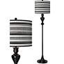 Stripes Noir Giclee Glow Black Bronze Floor Lamp