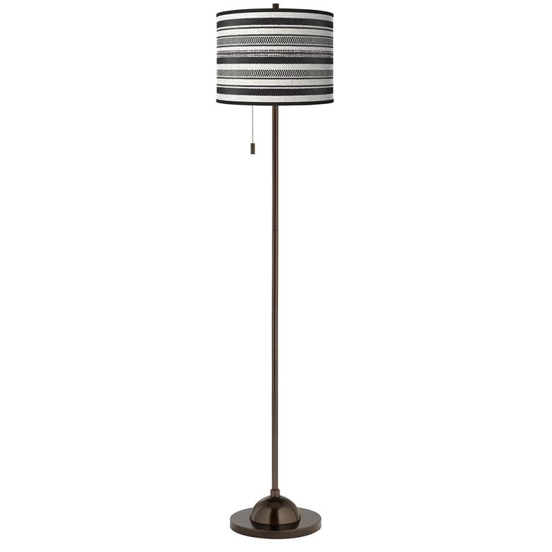 Image 2 Stripes Noir Giclee Glow Bronze Club Floor Lamp