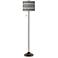 Stripes Noir Giclee Glow Bronze Club Floor Lamp