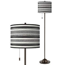Image1 of Stripes Noir Giclee Glow Bronze Club Floor Lamp