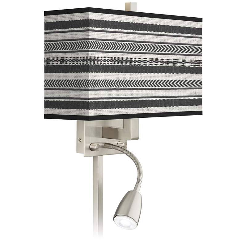 Image 1 Stripes Noir Giclee Glow LED Reading Light Plug-In Sconce
