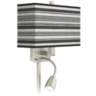 Stripes Noir Giclee Glow LED Reading Light Plug-In Sconce