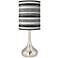 Stripes Noir Giclee Modern Droplet Table Lamp