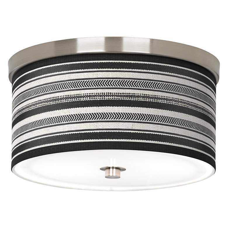 Image 1 Stripes Noir Giclee Nickel 10 1/4" Wide Ceiling Light