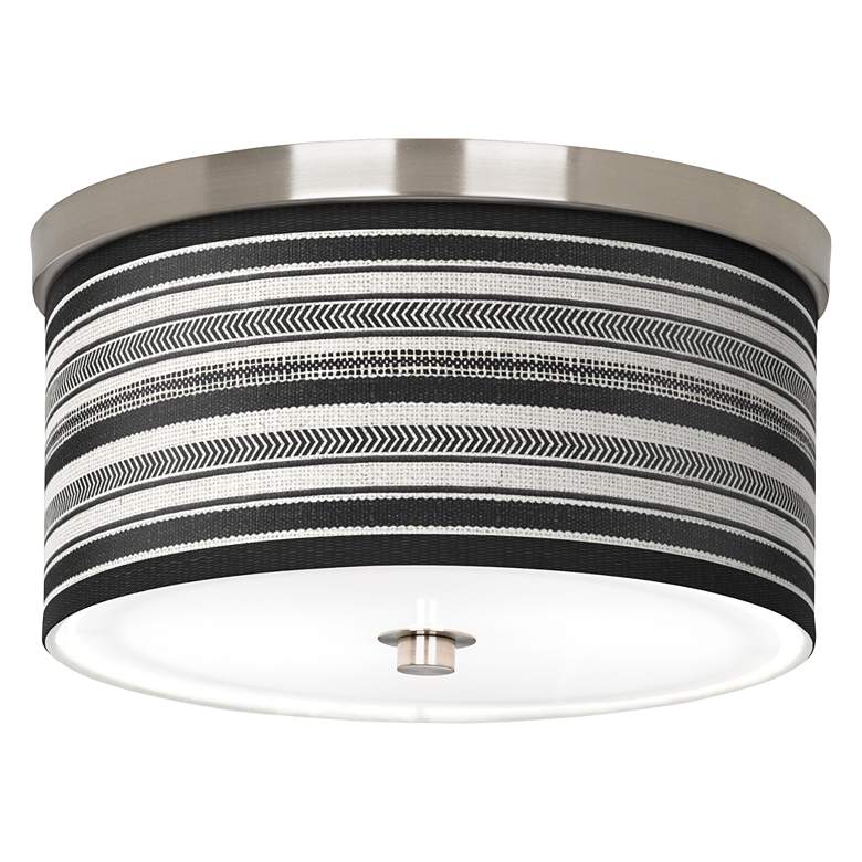 Image 1 Stripes Noir Giclee Nickel 10 1/4 inch Wide Ceiling Light