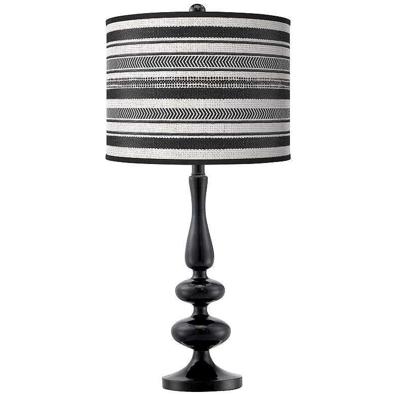 Image 1 Stripes Noir Giclee Paley Black Table Lamp