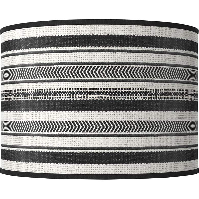 Image 1 Stripes Noir Giclee Round Drum Lamp Shade 15.5x15.5x11 (Spider)